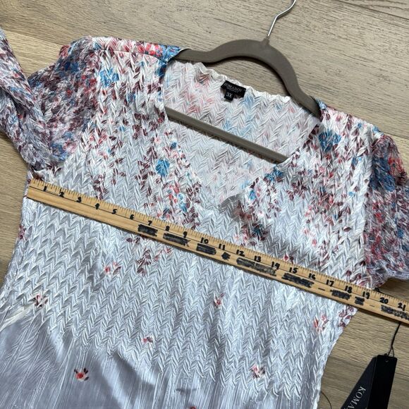 Komarov Dress Women 3X Ruffle Lace Sleeve Charmeuse Cocktail Party Formal - Picture 7 of 15